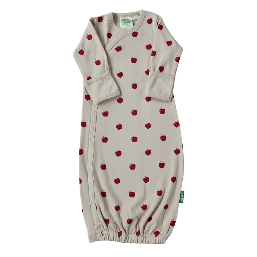 Organic Apple Print Gown by Parade 0-3M